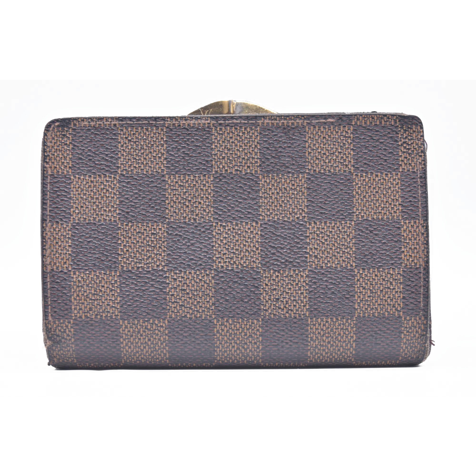$750 Louis Vuitton Damier Ebene Kisslock French Wallet CONSIGNMENT