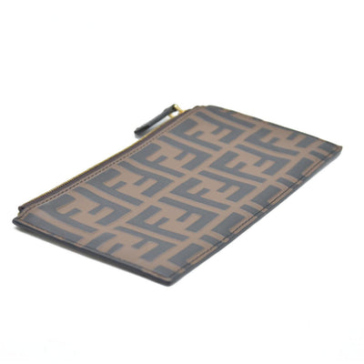 AUCTION $1550 Fendi Vitello Soft F is Fendi Bi-Color FF 1974 Embossed Envelope Wallet On Chain with Pouches Maya Black Insert Zipper