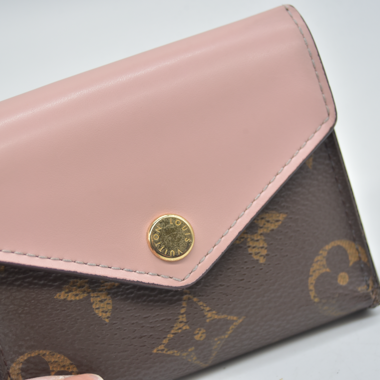 $625 2020 Louis Vuitton Monogram Zoe Wallet Pink Rose Ballerine MI0240