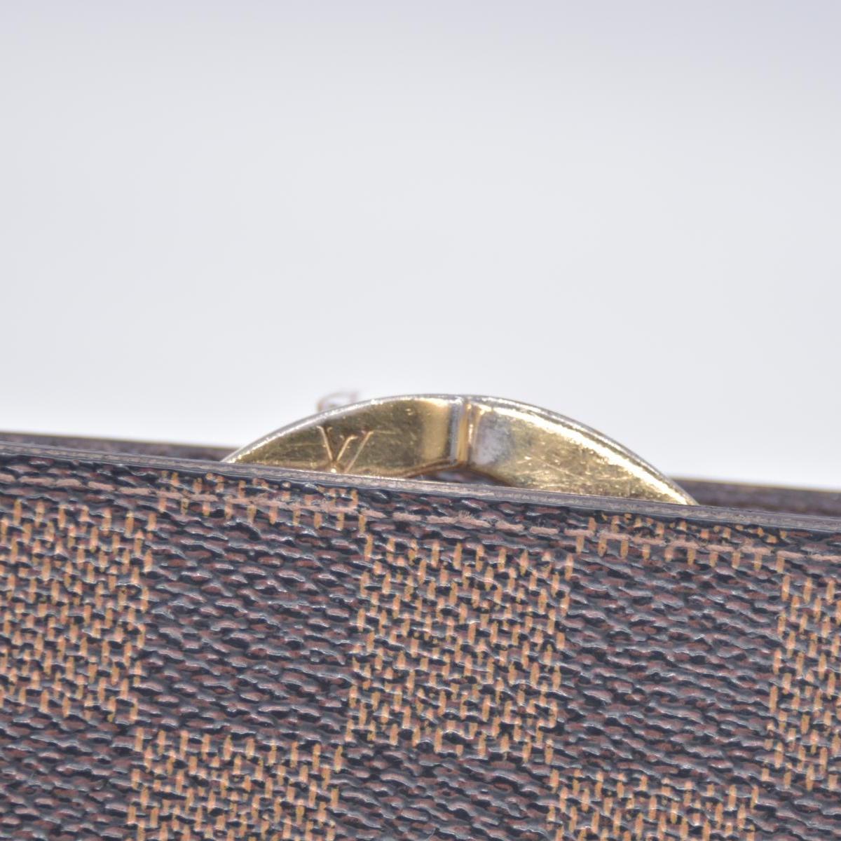 $750 Louis Vuitton Damier Ebene Kisslock French Wallet CONSIGNMENT