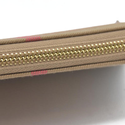 $680 CONSIGNMENT Burberry Vintage Check Cotton & Leather Zip-Around Wallet