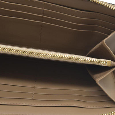 $680 CONSIGNMENT Burberry Vintage Check Cotton & Leather Zip-Around Wallet