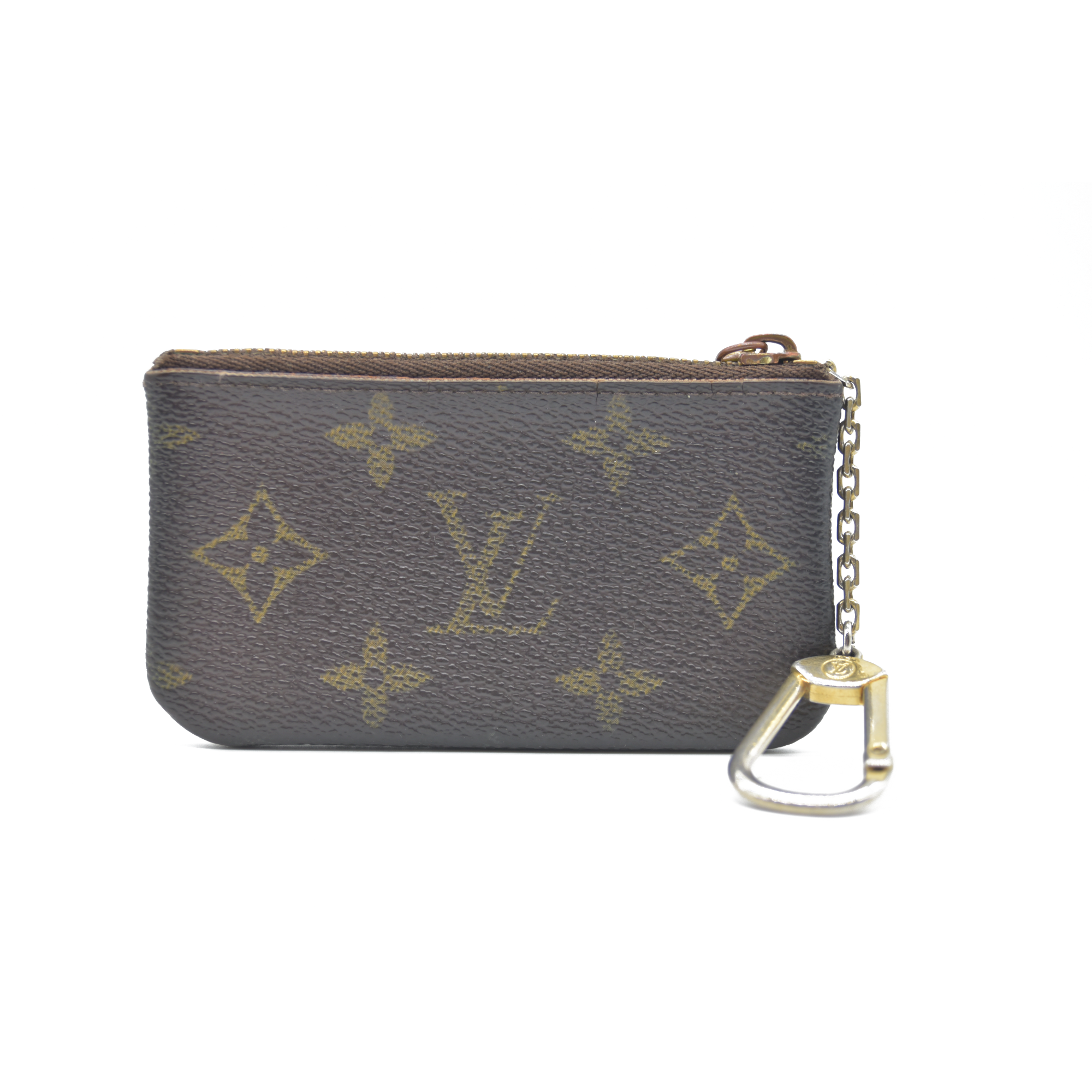 Louis Vuitton Monogram Pochette Cles Wallet Coin Purse Brown SP0063