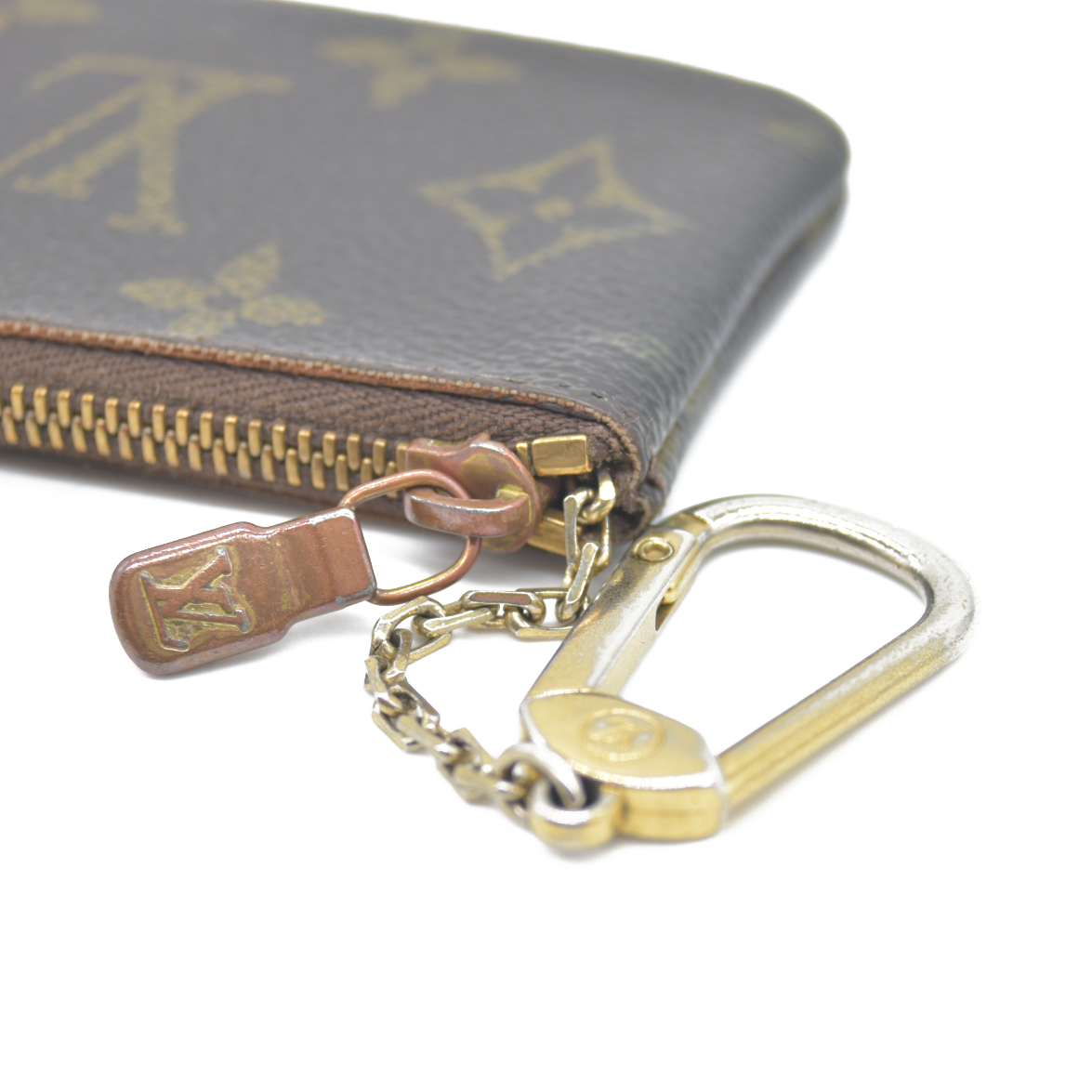 Louis Vuitton Monogram Pochette Cles Wallet Coin Purse Brown SP0063