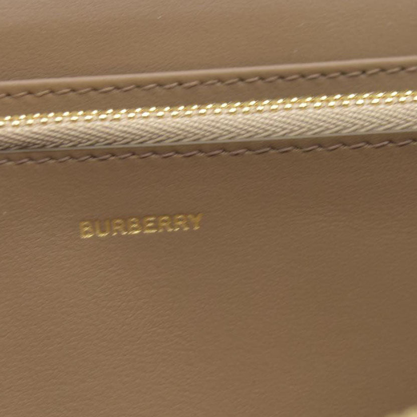 $680 CONSIGNMENT Burberry Vintage Check Cotton & Leather Zip-Around Wallet