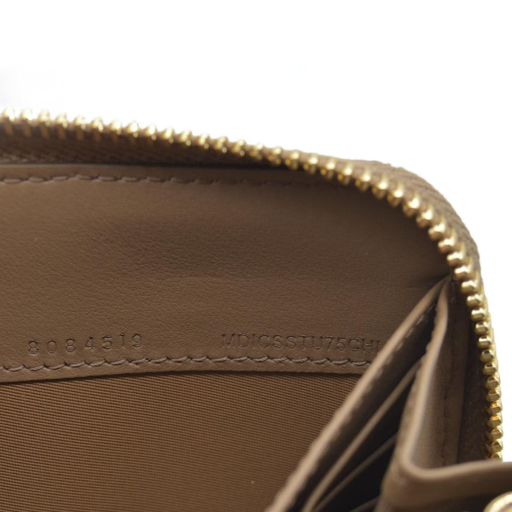 $680 CONSIGNMENT Burberry Vintage Check Cotton & Leather Zip-Around Wallet