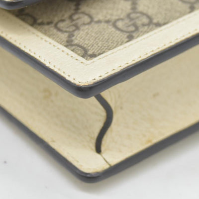 Gucci  GG Supreme Monogram Web Queen Margaret Chain Wallet White