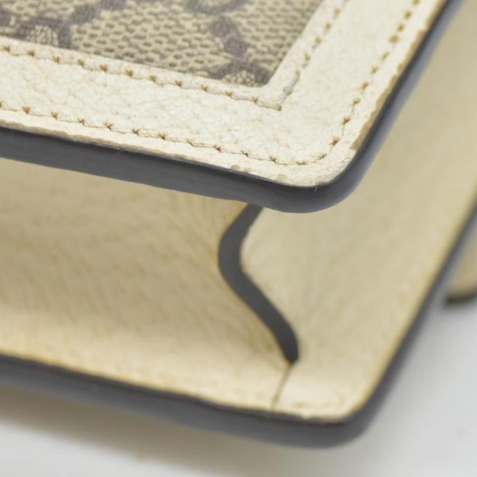 Gucci  GG Supreme Monogram Web Queen Margaret Chain Wallet White