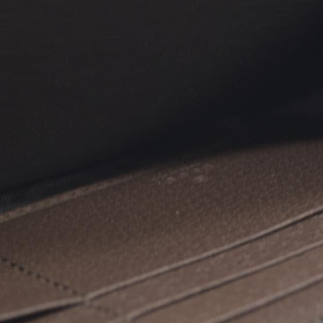 $850 CONSIGNMENT Gucci  Monogram Jumbo GG Textured Dollar Calfskin Diana Zip Around Continental Wallet Camel Ebony New Acero