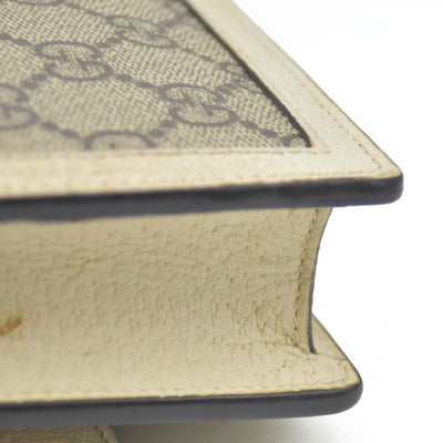 Gucci  GG Supreme Monogram Web Queen Margaret Chain Wallet White