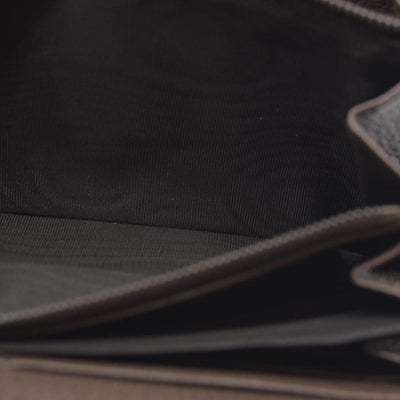 $850 CONSIGNMENT Gucci  Monogram Jumbo GG Textured Dollar Calfskin Diana Zip Around Continental Wallet Camel Ebony New Acero