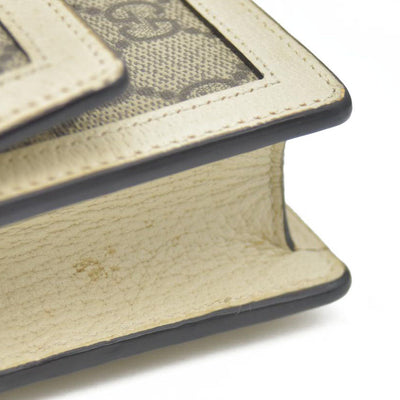 Gucci  GG Supreme Monogram Web Queen Margaret Chain Wallet White