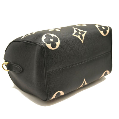 LOUIS VUITTON  Empreinte Monogram Giant Speedy Bandouliere 25 Black Beige RFID