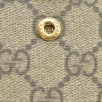 Gucci  GG Supreme Monogram Web Queen Margaret Chain Wallet White