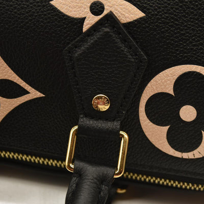 LOUIS VUITTON  Empreinte Monogram Giant Speedy Bandouliere 25 Black Beige RFID