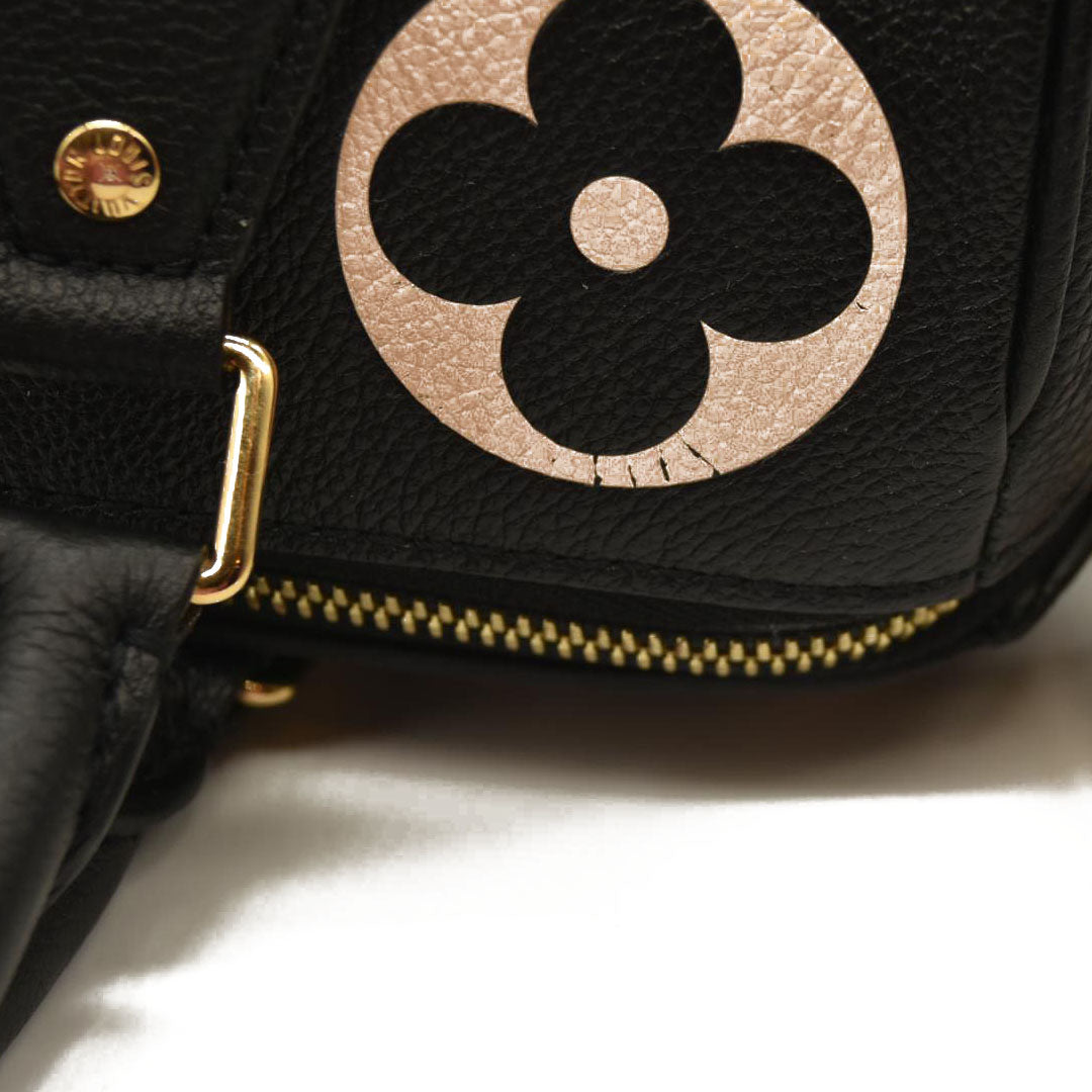 LOUIS VUITTON  Empreinte Monogram Giant Speedy Bandouliere 25 Black Beige RFID