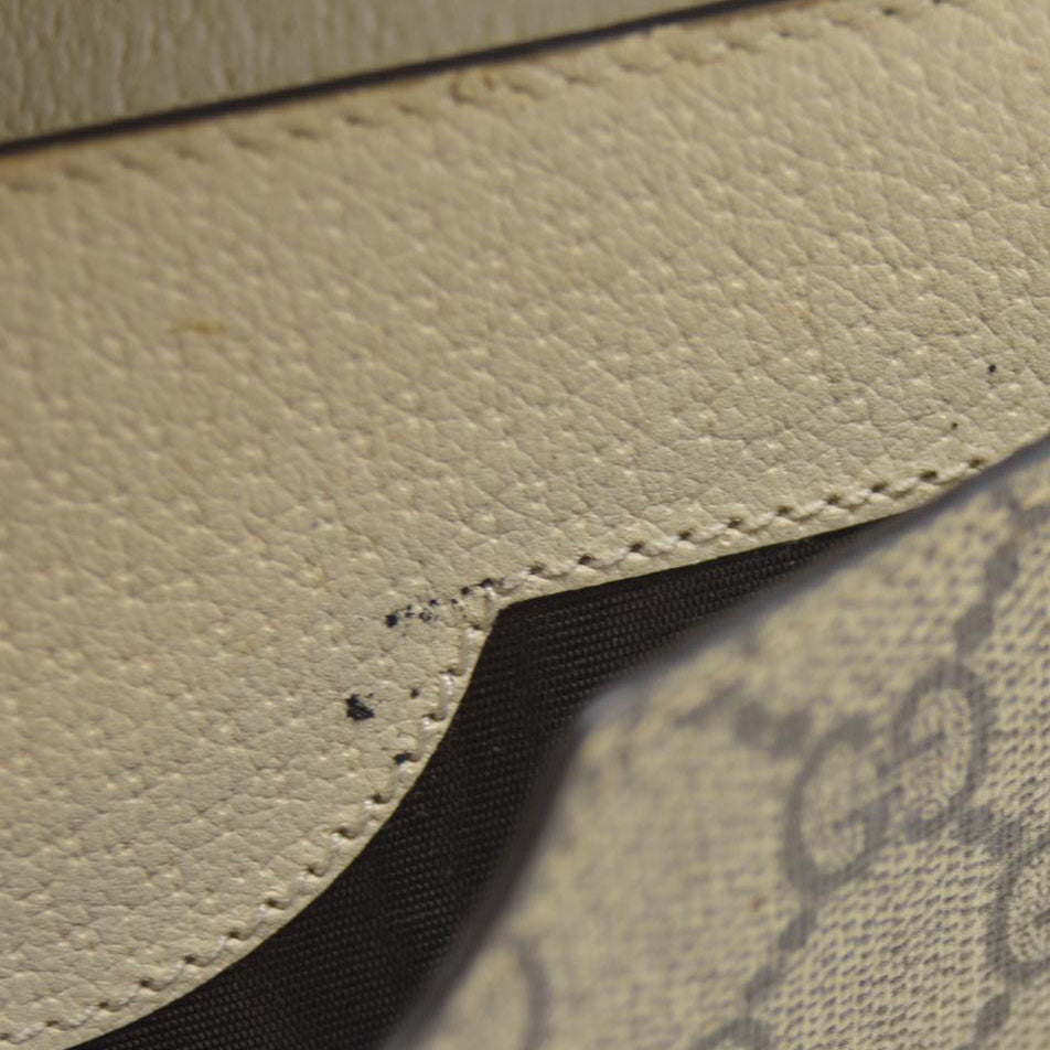 Gucci  GG Supreme Monogram Web Queen Margaret Chain Wallet White