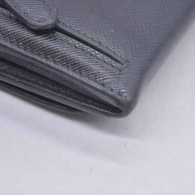 $780 PRADA Saffiano Metal Continental Flap Wallet Nero CONSIGNMENT 10021171