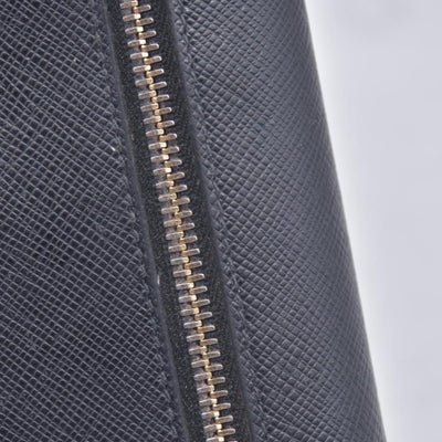 $780 PRADA Saffiano Metal Continental Flap Wallet Nero CONSIGNMENT 10021171