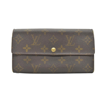 $725 2000 Louis Vuitton Monogram Portefeiulle Sarah Long Bifold Wallet Brown TH1000 10019606