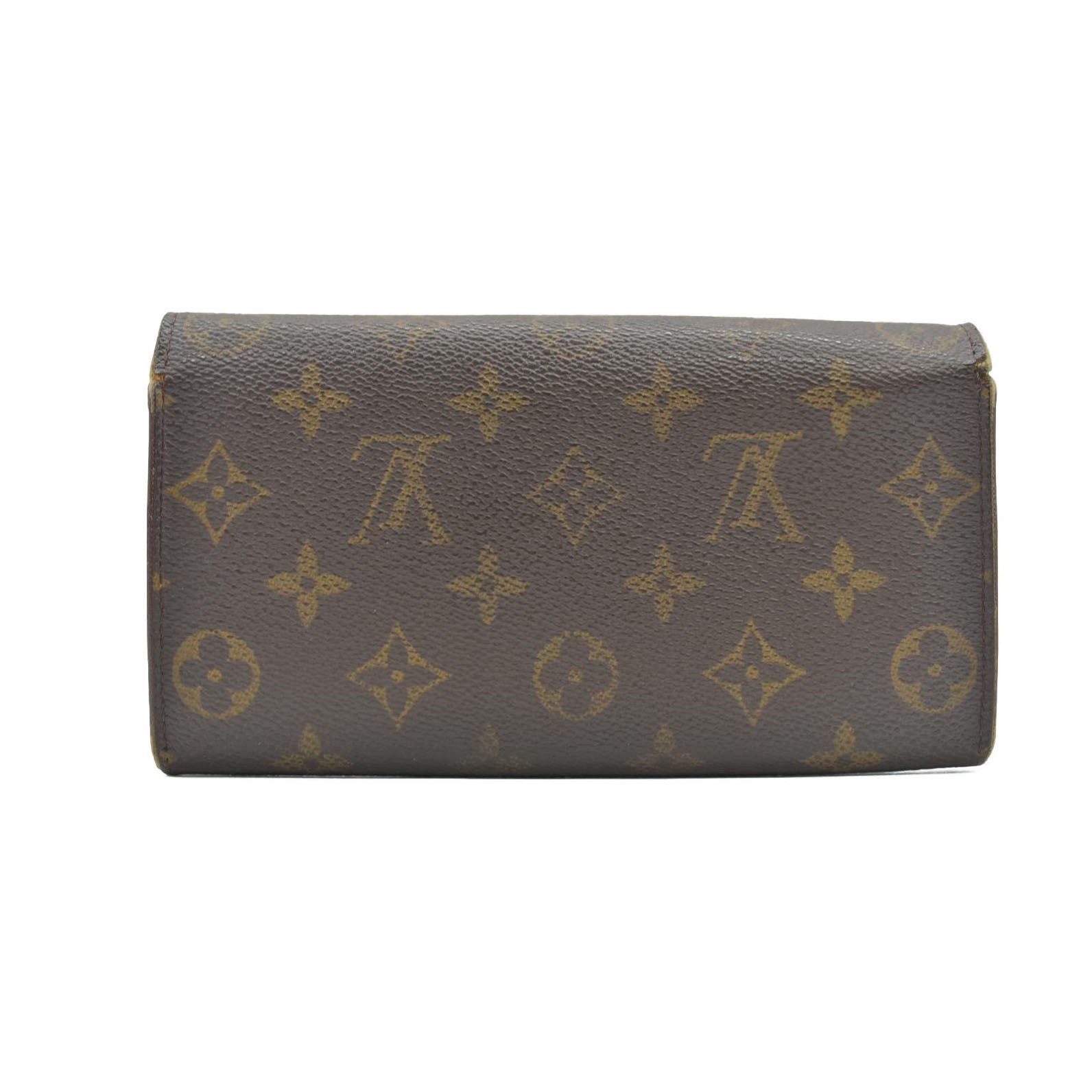 $725 2000 Louis Vuitton Monogram Portefeiulle Sarah Long Bifold Wallet Brown TH1000 10019606