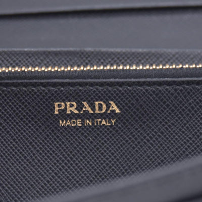 $780 PRADA Saffiano Metal Continental Flap Wallet Nero CONSIGNMENT 10021171