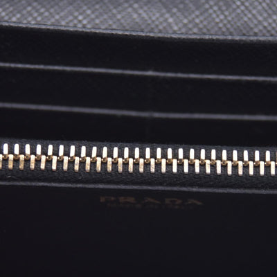 $780 PRADA Saffiano Metal Continental Flap Wallet Nero CONSIGNMENT 10021171