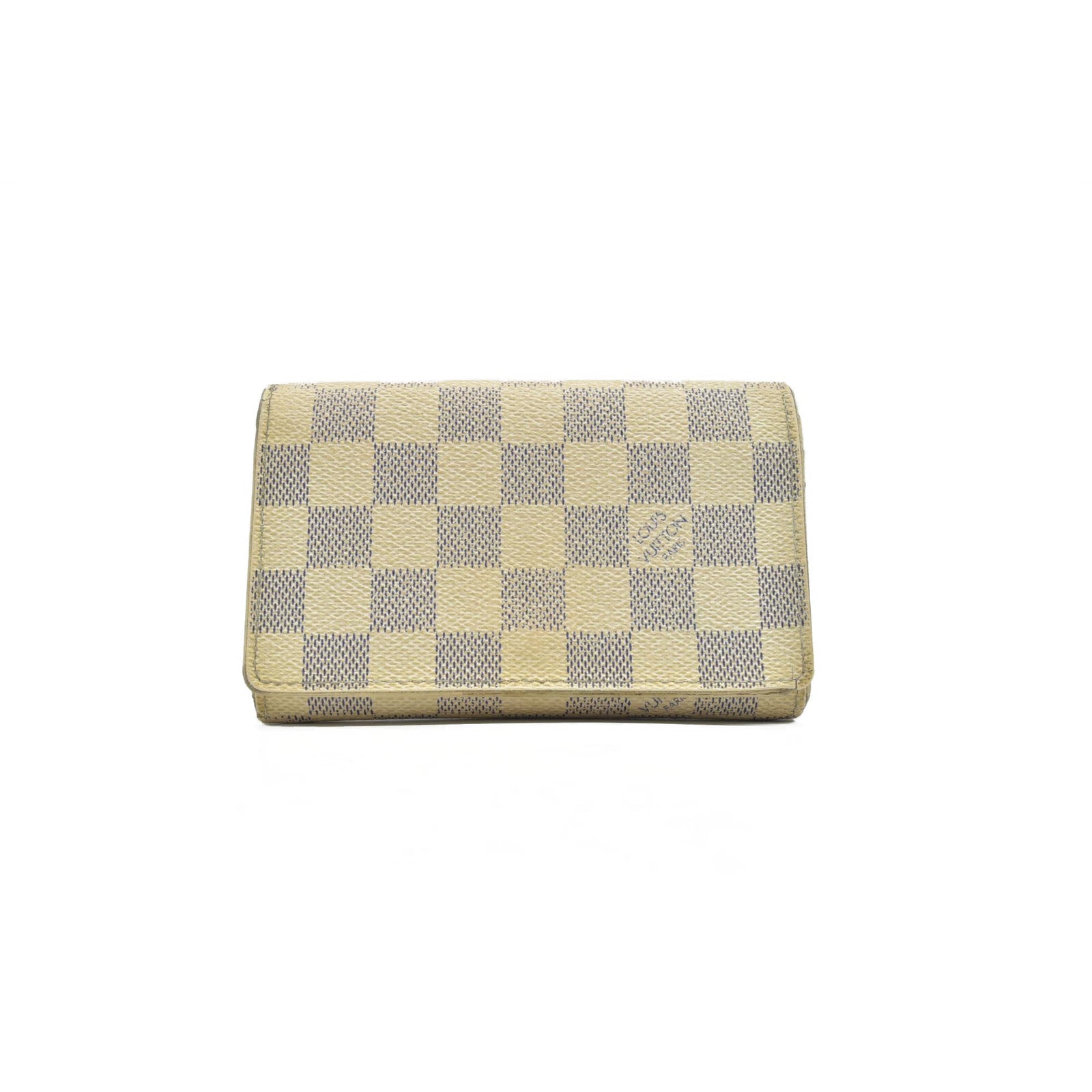 $560 2007 Louis Vuitton Damier Azur Porte Monnaie Billets Tresor Bifold Wallet CA5007