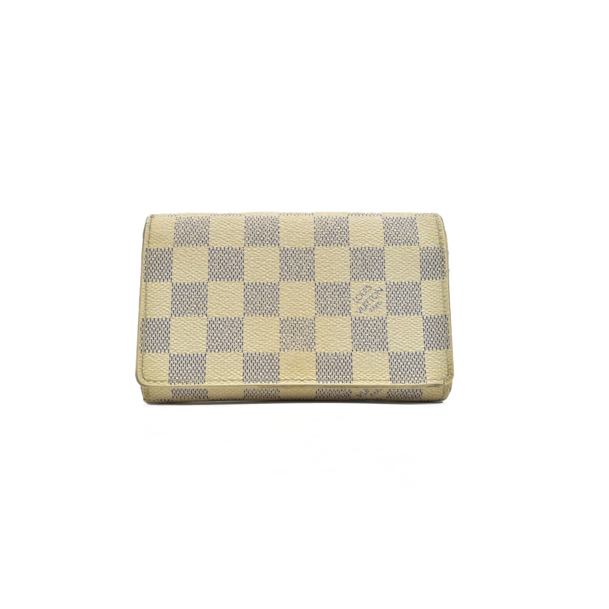 $560 2007 Louis Vuitton Damier Azur Porte Monnaie Billets Tresor Bifold Wallet CA5007