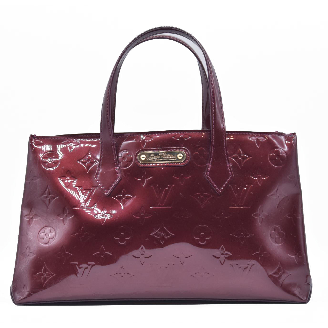 $1270 2010 Louis Vuitton Monogram Vernis Wilshire PM Amarante SN2180 CONSIGNMENT