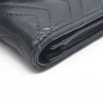 $580 CONSIGNMENT Gucci GG Marmont Quilted Bifold Compact Wallet Black