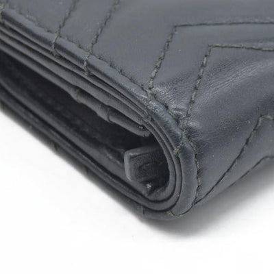 $580 CONSIGNMENT Gucci GG Marmont Quilted Bifold Compact Wallet Black