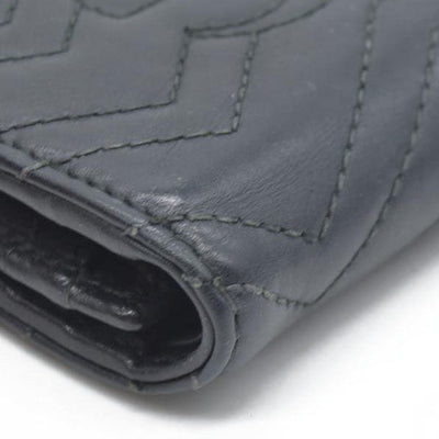 $580 CONSIGNMENT Gucci GG Marmont Quilted Bifold Compact Wallet Black