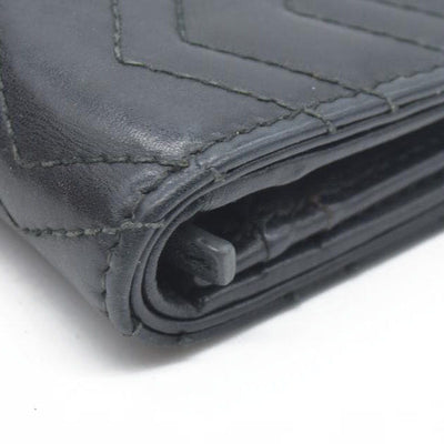 $580 CONSIGNMENT Gucci GG Marmont Quilted Bifold Compact Wallet Black