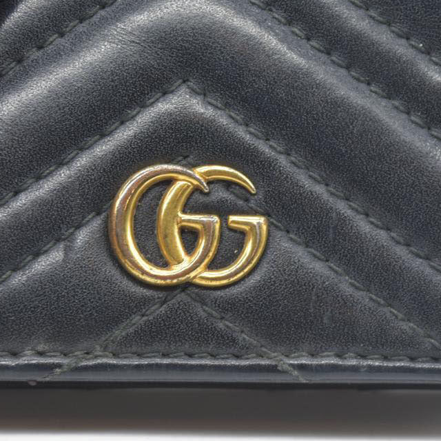 $580 CONSIGNMENT Gucci GG Marmont Quilted Bifold Compact Wallet Black
