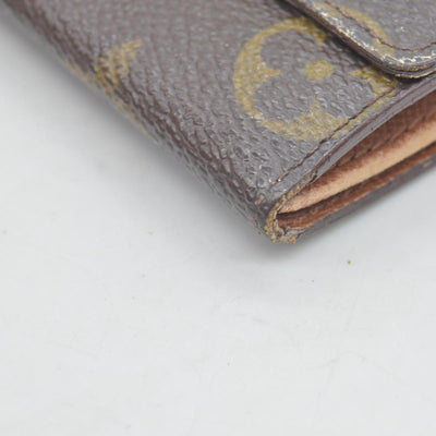 $435 Louis Vuitton Monogram Porte Monnaie Plat Coin Purse Wallet Brown MI1802