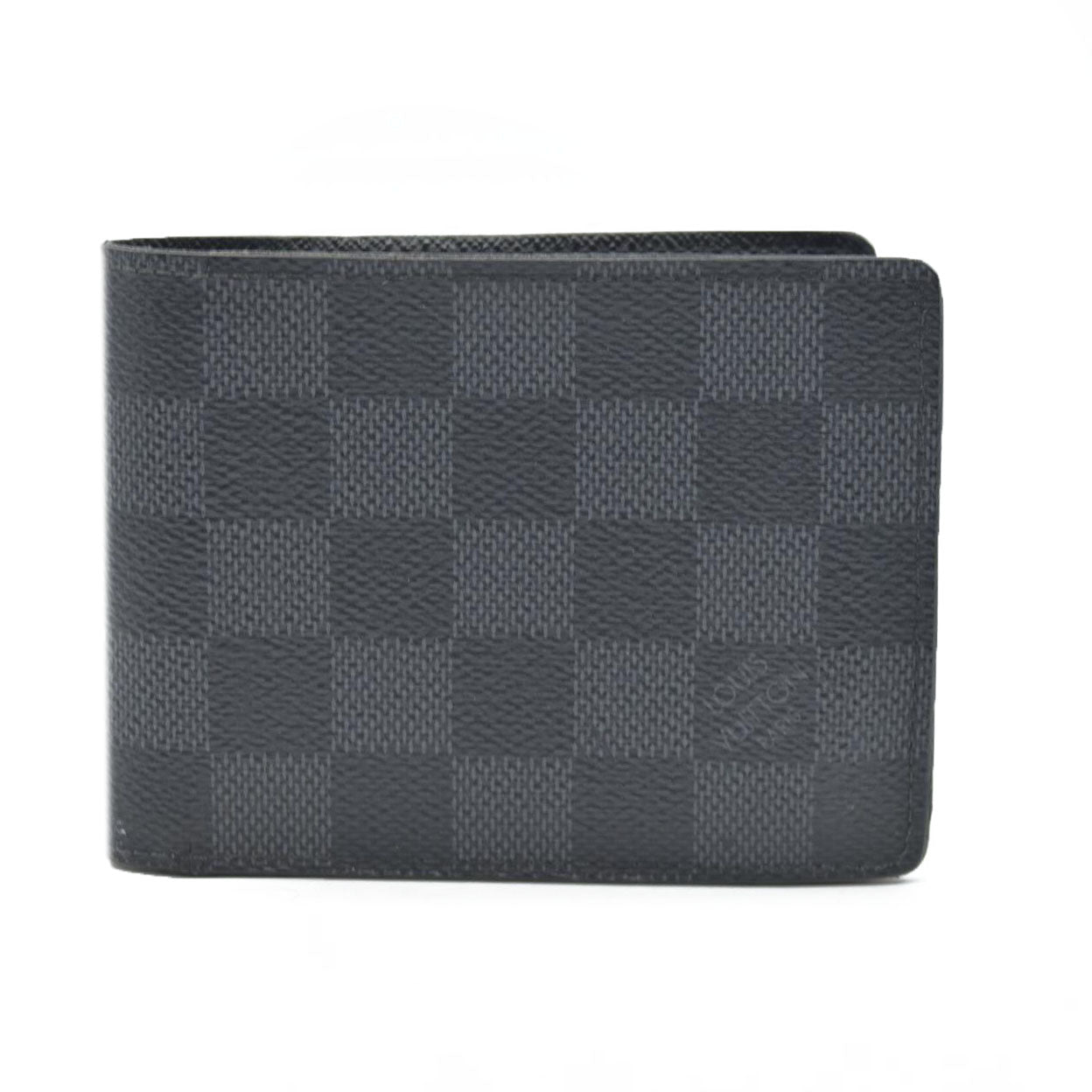 $545 CONSIGNMENT LOUIS VUITTON Damier Graphite Portefeuille Multiple Bifold Wallet Black SP0136