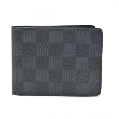 $545 CONSIGNMENT LOUIS VUITTON Damier Graphite Portefeuille Multiple Bifold Wallet Black SP0136