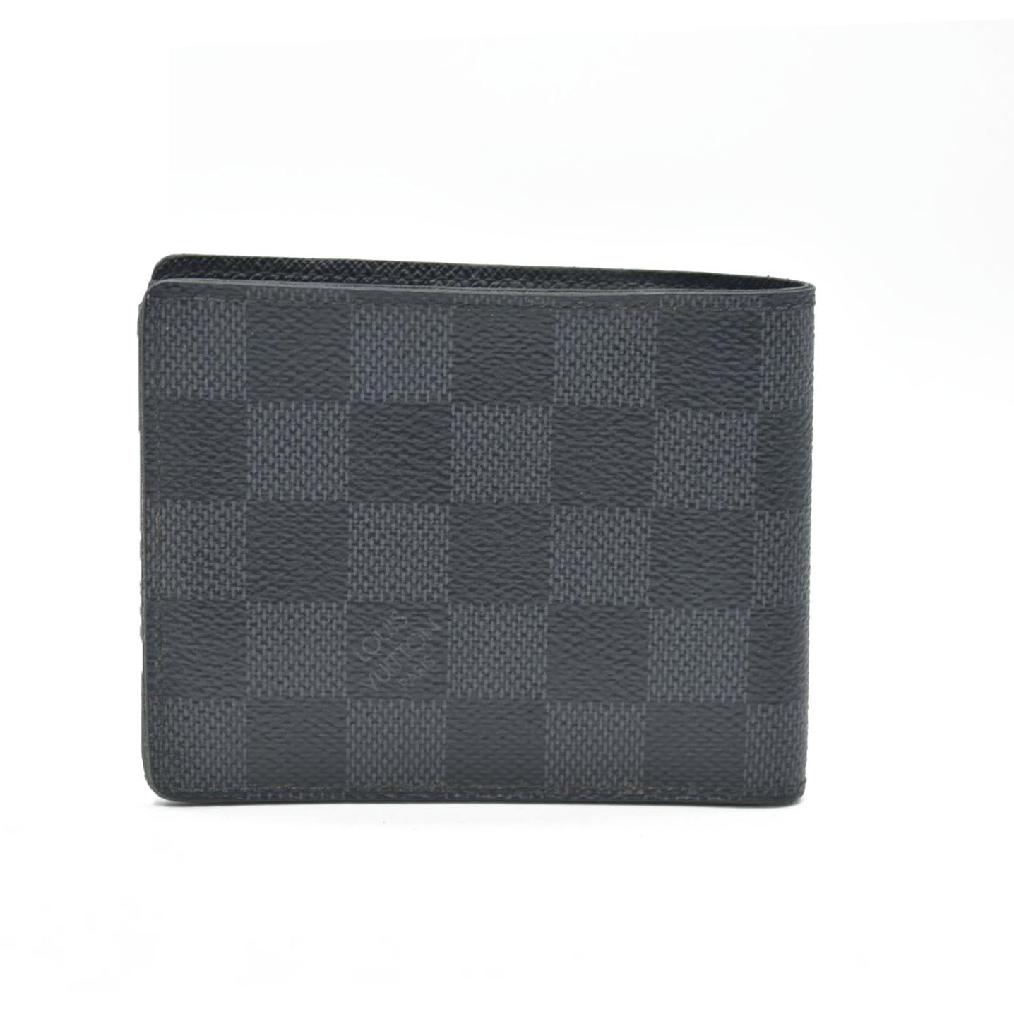 $545 CONSIGNMENT LOUIS VUITTON Damier Graphite Portefeuille Multiple Bifold Wallet Black SP0136