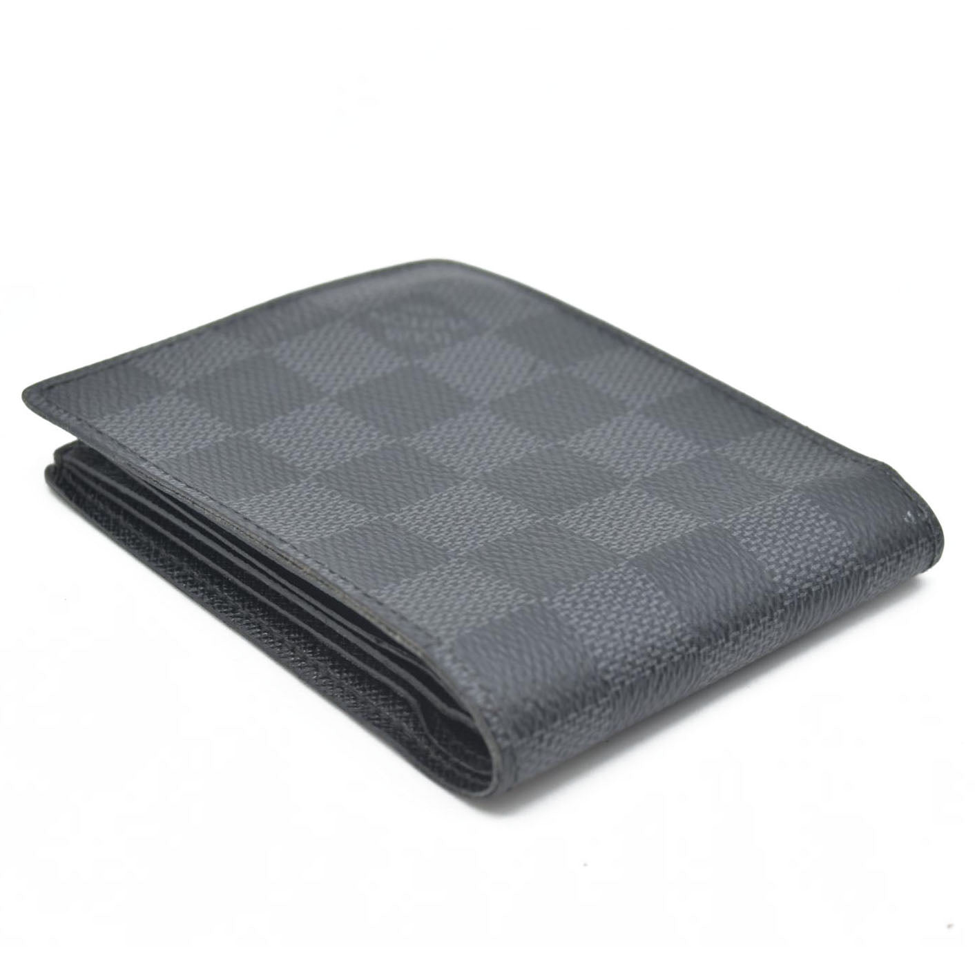 $545 CONSIGNMENT LOUIS VUITTON Damier Graphite Portefeuille Multiple Bifold Wallet Black SP0136