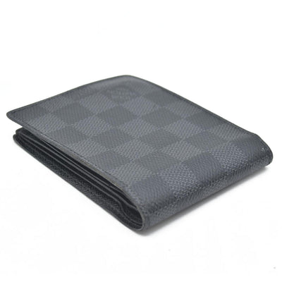 $545 CONSIGNMENT LOUIS VUITTON Damier Graphite Portefeuille Multiple Bifold Wallet Black SP0136