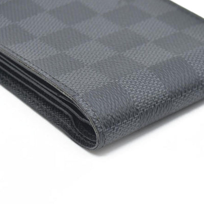 $545 CONSIGNMENT LOUIS VUITTON Damier Graphite Portefeuille Multiple Bifold Wallet Black SP0136