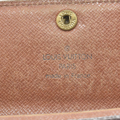 $435 Louis Vuitton Monogram Porte Monnaie Plat Coin Purse Wallet Brown MI1802