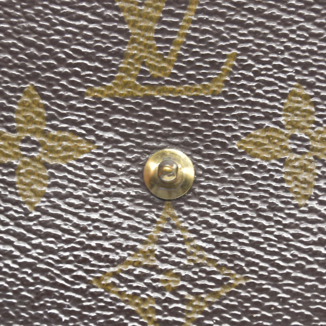 $435 Louis Vuitton Monogram Porte Monnaie Plat Coin Purse Wallet Brown MI1802