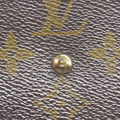 $435 Louis Vuitton Monogram Porte Monnaie Plat Coin Purse Wallet Brown MI1802