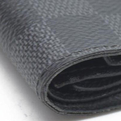 $545 CONSIGNMENT LOUIS VUITTON Damier Graphite Portefeuille Multiple Bifold Wallet Black SP0136