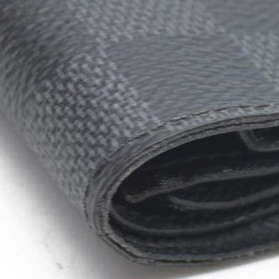 $545 CONSIGNMENT LOUIS VUITTON Damier Graphite Portefeuille Multiple Bifold Wallet Black SP0136