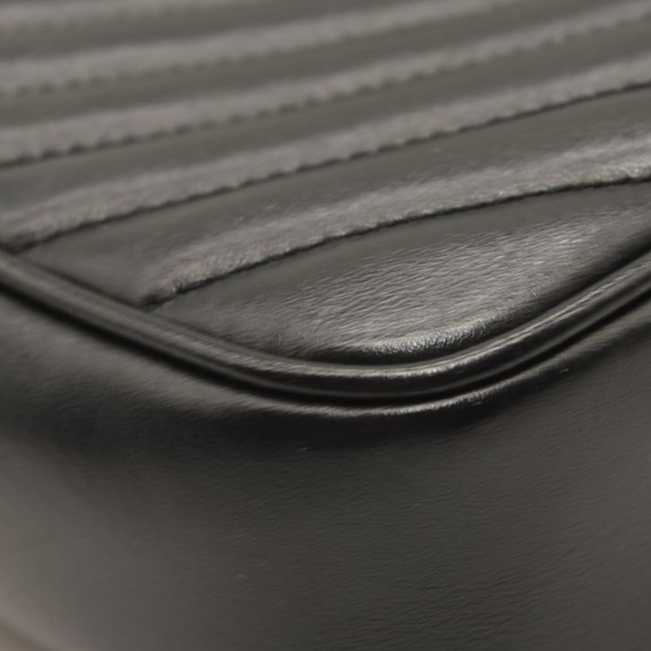 USED Saint Laurent Calfskin Matelasse Monogram Lou Camera Bag Black Tassel