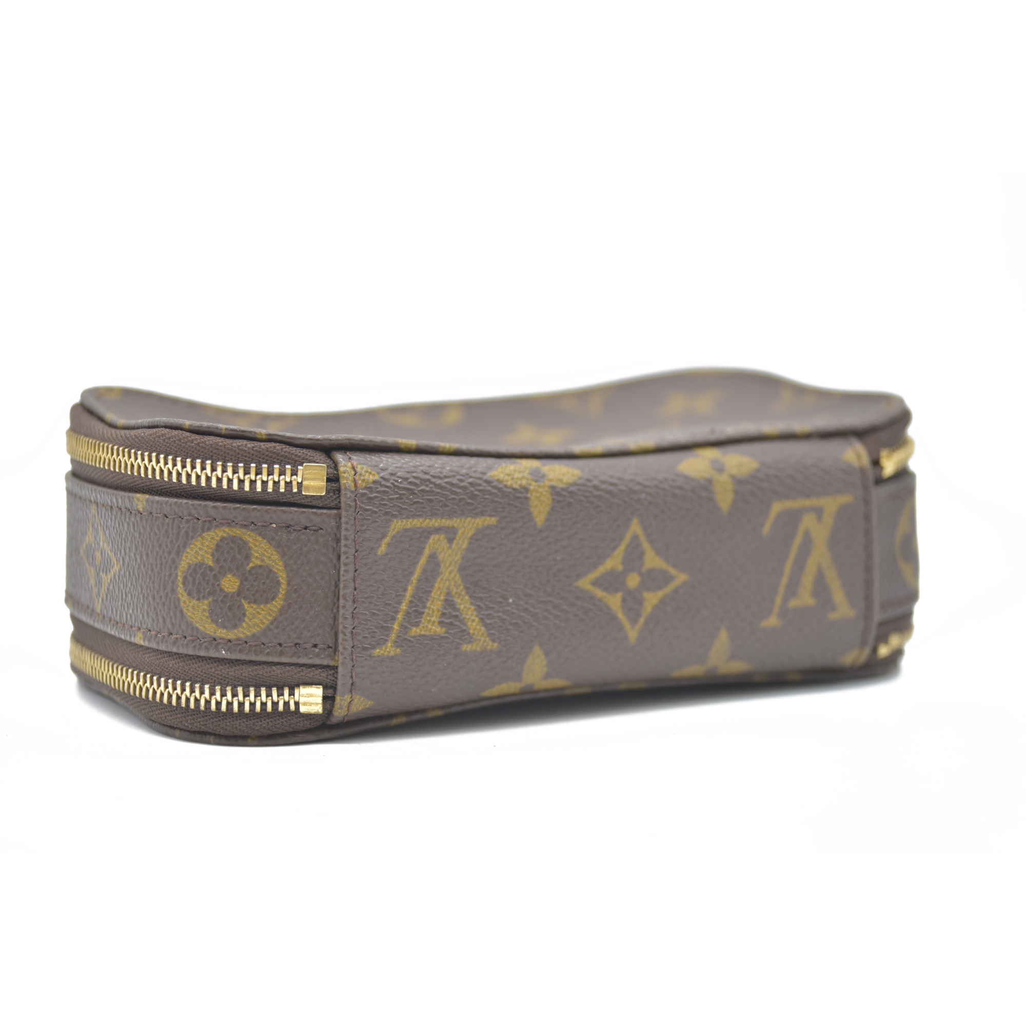 $580 Louis Vuitton Monogram Trousse Blush PM Cosmetic Pouch Bag Jewlery Case