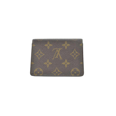 $535 1987 Louis Vuitton Monogram Porte 2 Cartes Vertical Pass Card Case 872AN